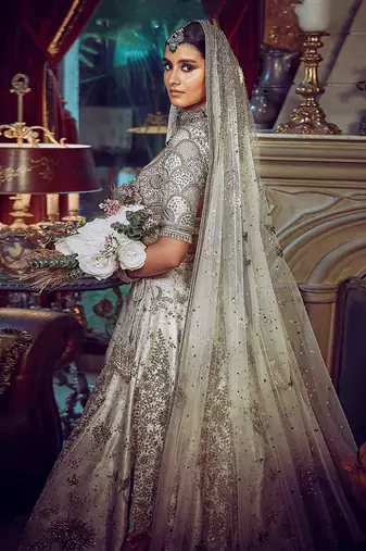 The Aurum Ekru Tree of Life Lehenga