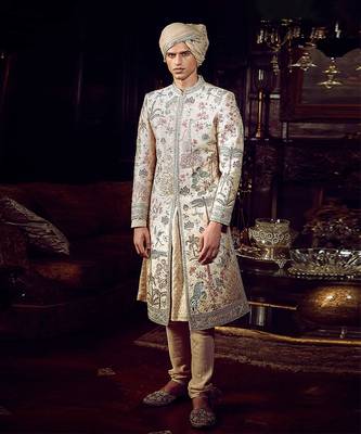 The vintage peach masai sherwani 1