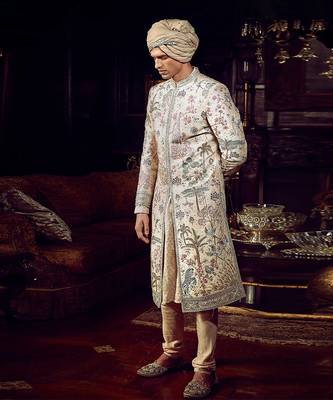 The vintage peach masai sherwani 2