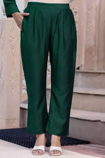 Vredevogel women silk blend ethnic top pant set
