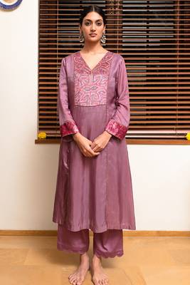 Orchid mist silk co-ord set 1