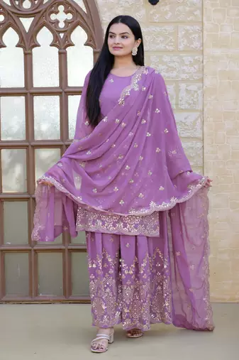 RED SILK EMBROIDERY WORK PARTY WEAR SALWAR SUITS