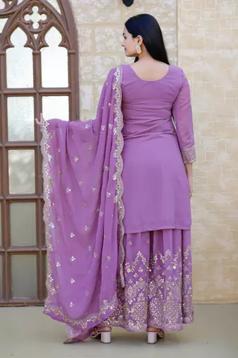 RED SILK EMBROIDERY WORK PARTY WEAR SALWAR SUITS