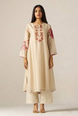 Whitecap gray and beige sherni print co-ord set 1