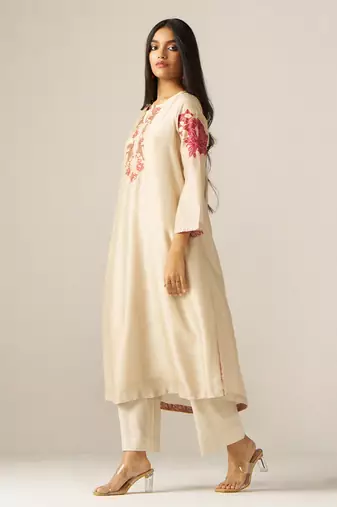 Whitecap gray and beige sherni print co-ord set