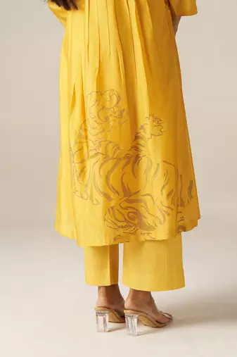 Yellow sherni print co-ord set