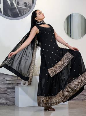 BLACK GEORGETT PARTY WEAR SALWAR SUIT 3