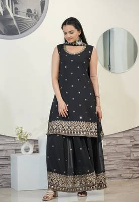 BLACK GEORGETT PARTY WEAR SALWAR SUIT 4