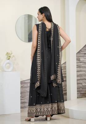 BLACK GEORGETT PARTY WEAR SALWAR SUIT 6