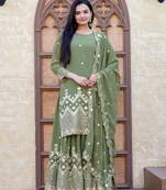 MAHENDI Georgette EMBROIDERY PARTY WEAR SUIT SET
