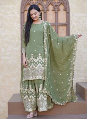MAHENDI Georgette EMBROIDERY PARTY WEAR SUIT SET 3