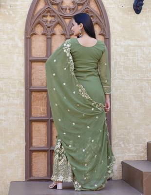 MAHENDI Georgette EMBROIDERY PARTY WEAR SUIT SET 6