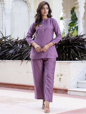 Vredevogel women silk blend ethnic top pant set 1