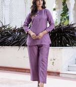 Vredevogel women silk blend ethnic top pant set