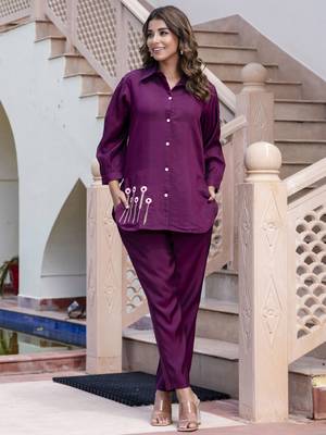 Vredevogel women silk blend ethnic top pant set 1