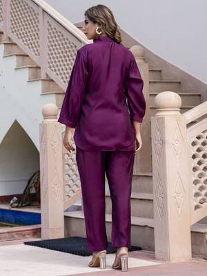 Vredevogel women silk blend ethnic top pant set 3