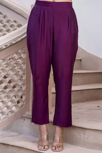 Vredevogel women silk blend ethnic top pant set