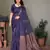 Navy blue litchi art silk banarasi silk saree