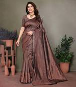 Black litchi art silk banarasi silk saree