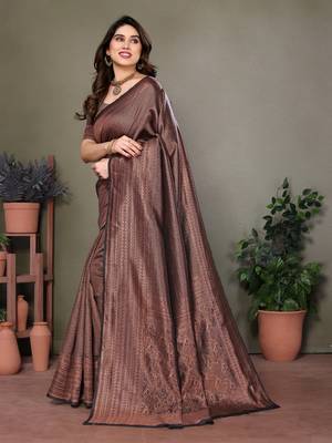 Black litchi art silk banarasi silk saree 2