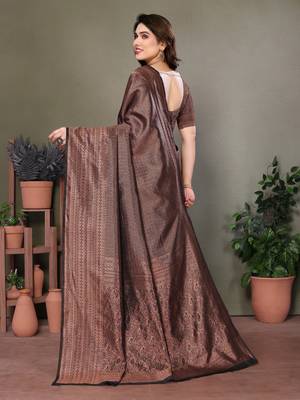Black litchi art silk banarasi silk saree 3