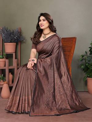 Black litchi art silk banarasi silk saree 4