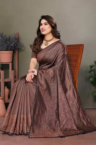 Black litchi art silk banarasi silk saree