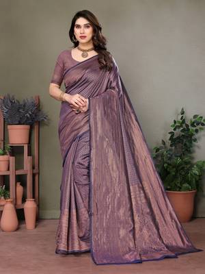 Navy blue litchi art silk banarasi silk saree 1