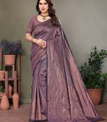 Navy blue litchi art silk banarasi silk saree