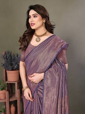Navy blue litchi art silk banarasi silk saree 5
