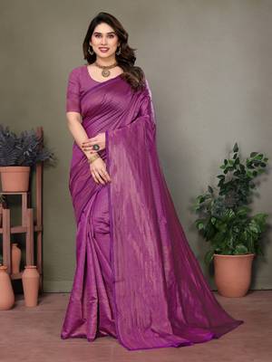 Purple litchi art silk banarasi silk saree 1