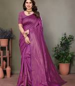 Purple litchi art silk banarasi silk saree