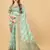 Sea green soft cotton silk banarasi silk saree