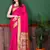 Pink soft litchi art silk paithani saree