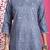 Grey & white pure cotton bandhani printed traditional tunic