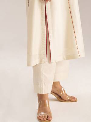 Ivory and maroon chanderi banjara embroidery co-ord set 4