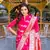Pink Color Banarasi Mushro Satin Sarees