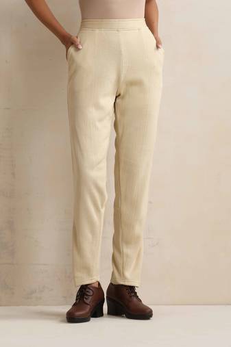 beige woollen pants