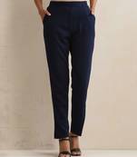 navy woollen pants