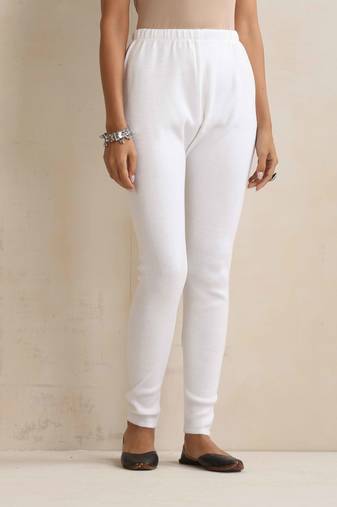white woollen leggings