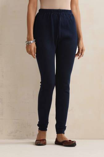 navy woollen leggings