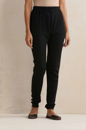 black woollen leggings