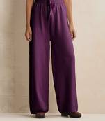 purple woollen flared pants