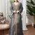Gray color Handmade Moroccan Kaftan with hijjab
