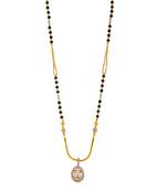  oval pendant shape gold plated mangalsutra for women