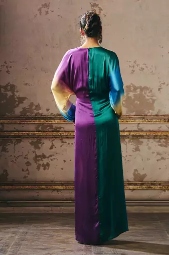 Purple and beige ombre kaftan