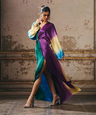 Purple and beige ombre kaftan 4