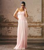 Baby pink one shoulder dress