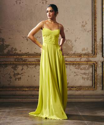 Green corset gown 1
