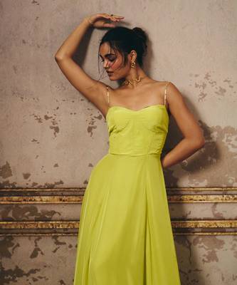 Green corset gown 2